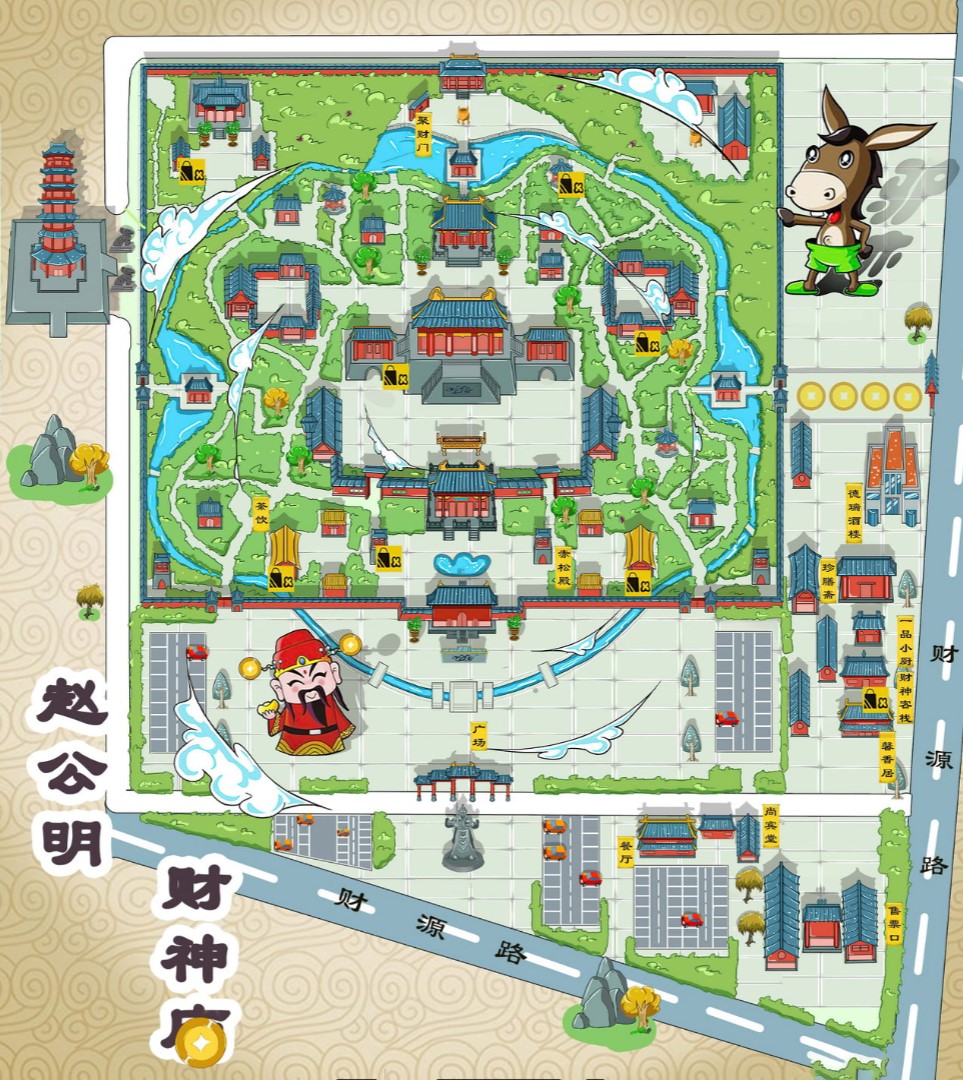 江苏寺庙类手绘地图